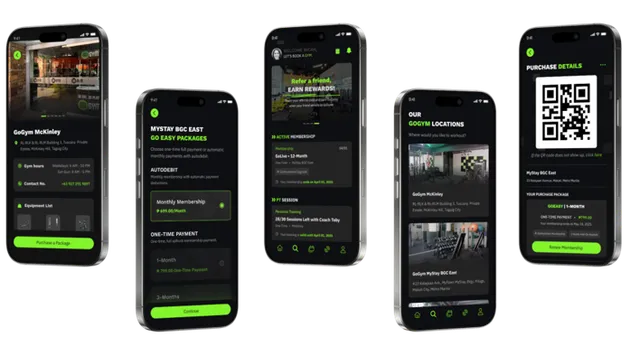GoGym mobile app interface