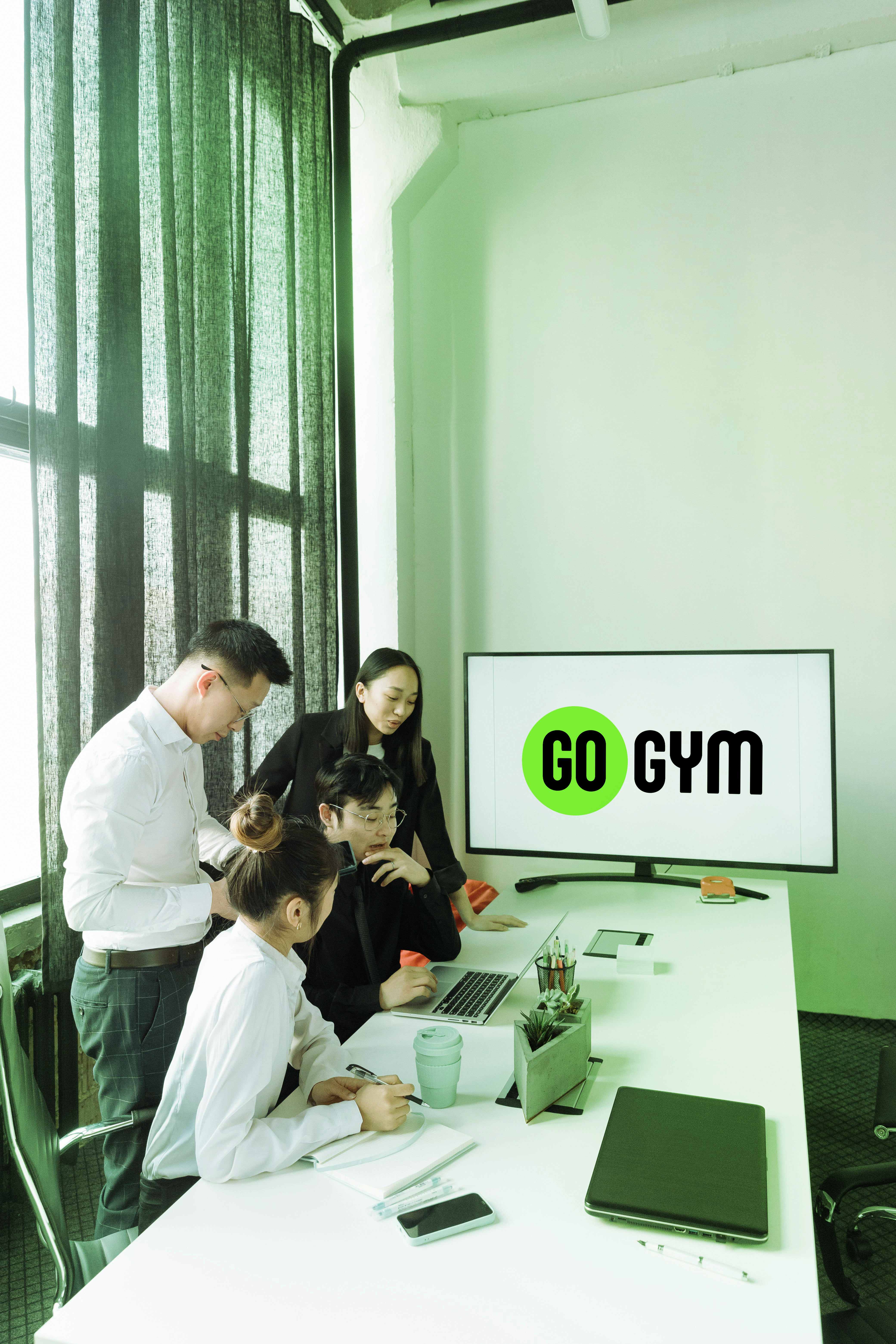 Employees participating in a corporate wellness program