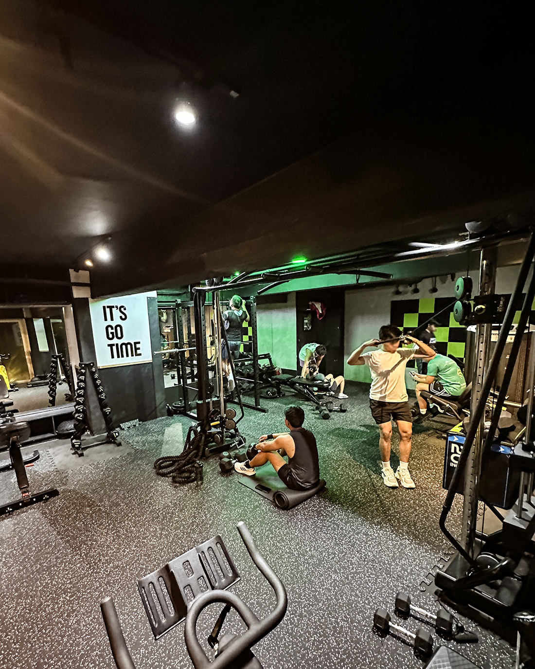 Close-up of GoGym technology interface or branding
