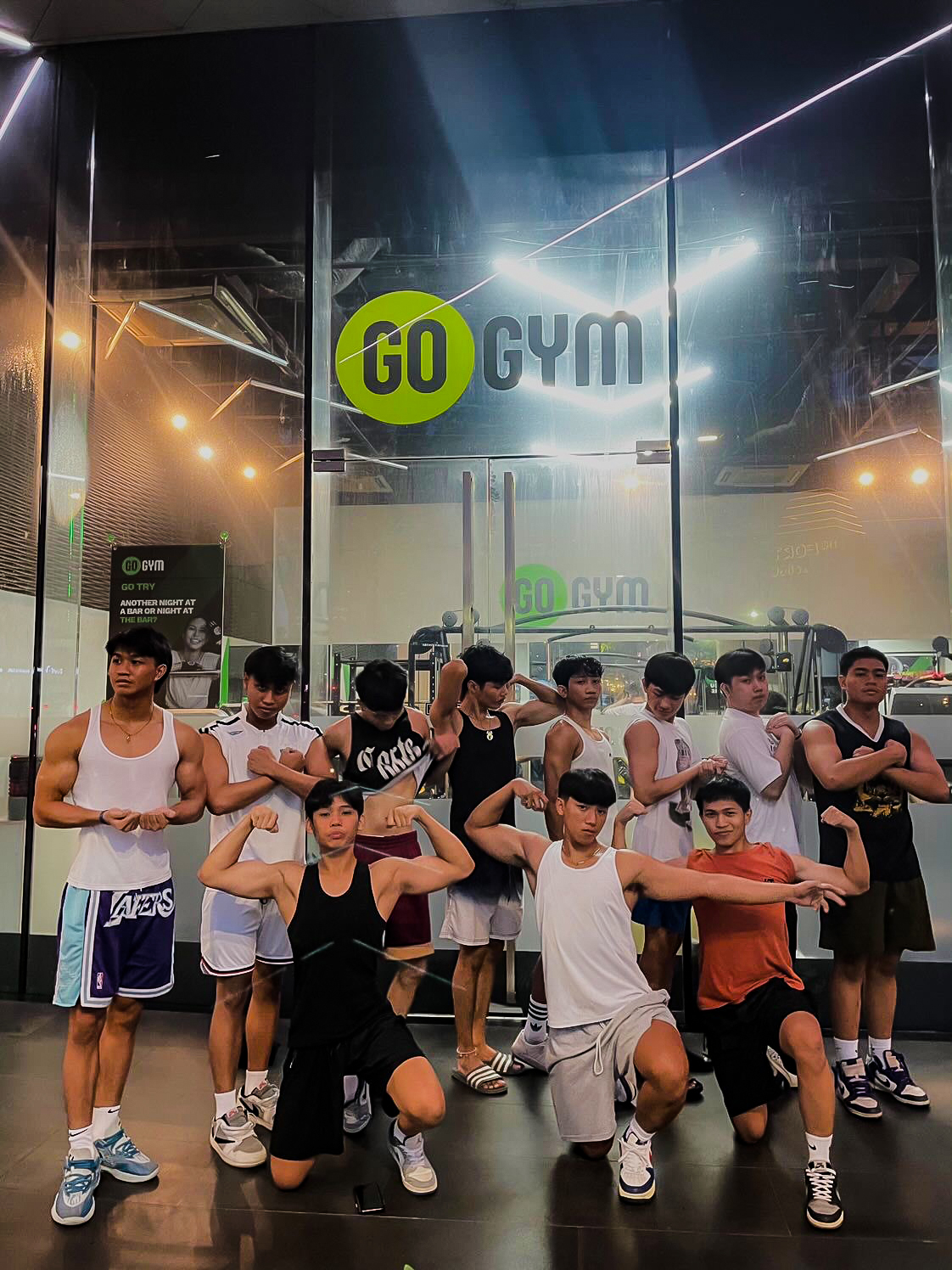 GoGym member using smart fitness equipment